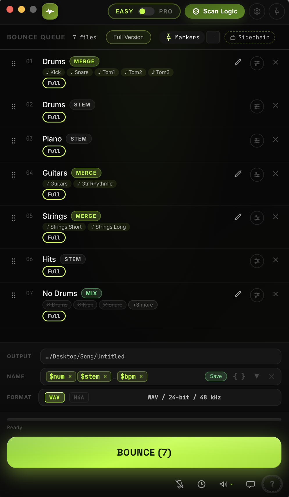 EasyBounce app interface